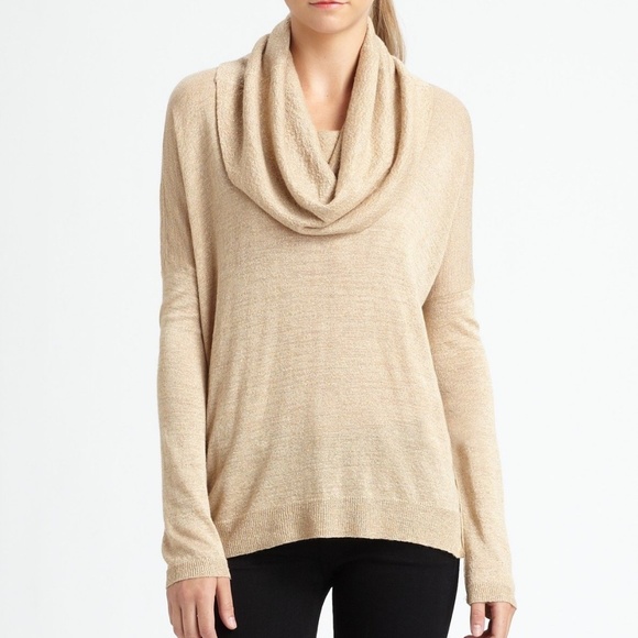 Joie Sweaters - Joie Mildred Cowl Neck Sweater Gold Shimmer Small